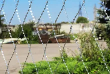 A fence made of razor mesh